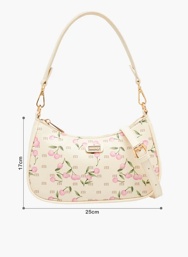 ميسي Cherry Print Shoulder Bag With Detachable Strap